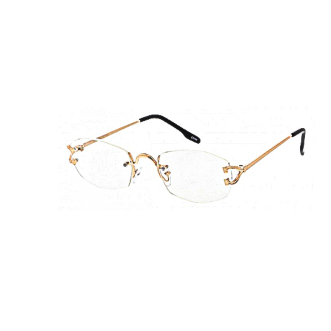 Catch - Rectangle Rimless Eyeglasses-Eyeglasses-Dani Joh-Gold-Dani Joh