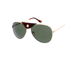 Load image into Gallery viewer, Snapped - Vegan Leather Aviator Sunglasses-Sunglasses-Dani Joh-Brown-Dani Joh