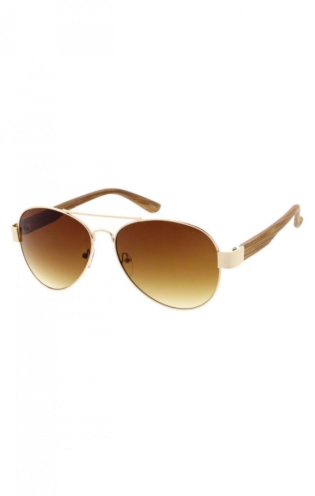 Chuck - Wooden Arms Aviator Sunglasses-Sunglasses-Dani Joh-Dani Joh