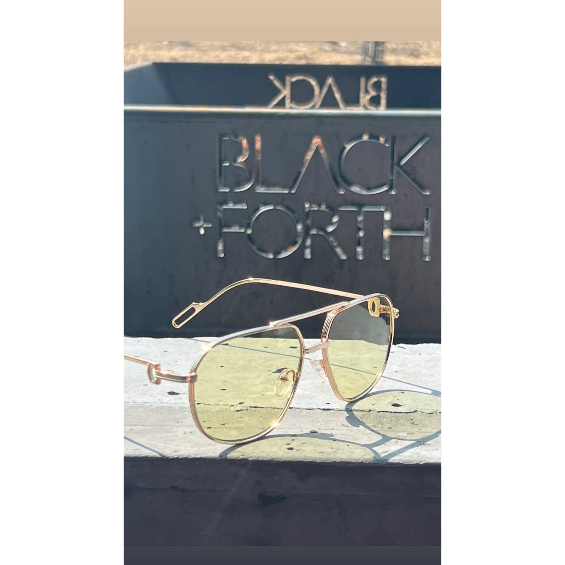 Deluxe - Yellow Metal Sunglasses - Dani Joh Eyewear