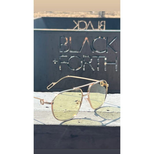 Deluxe - Yellow Metal Sunglasses - Dani Joh Eyewear