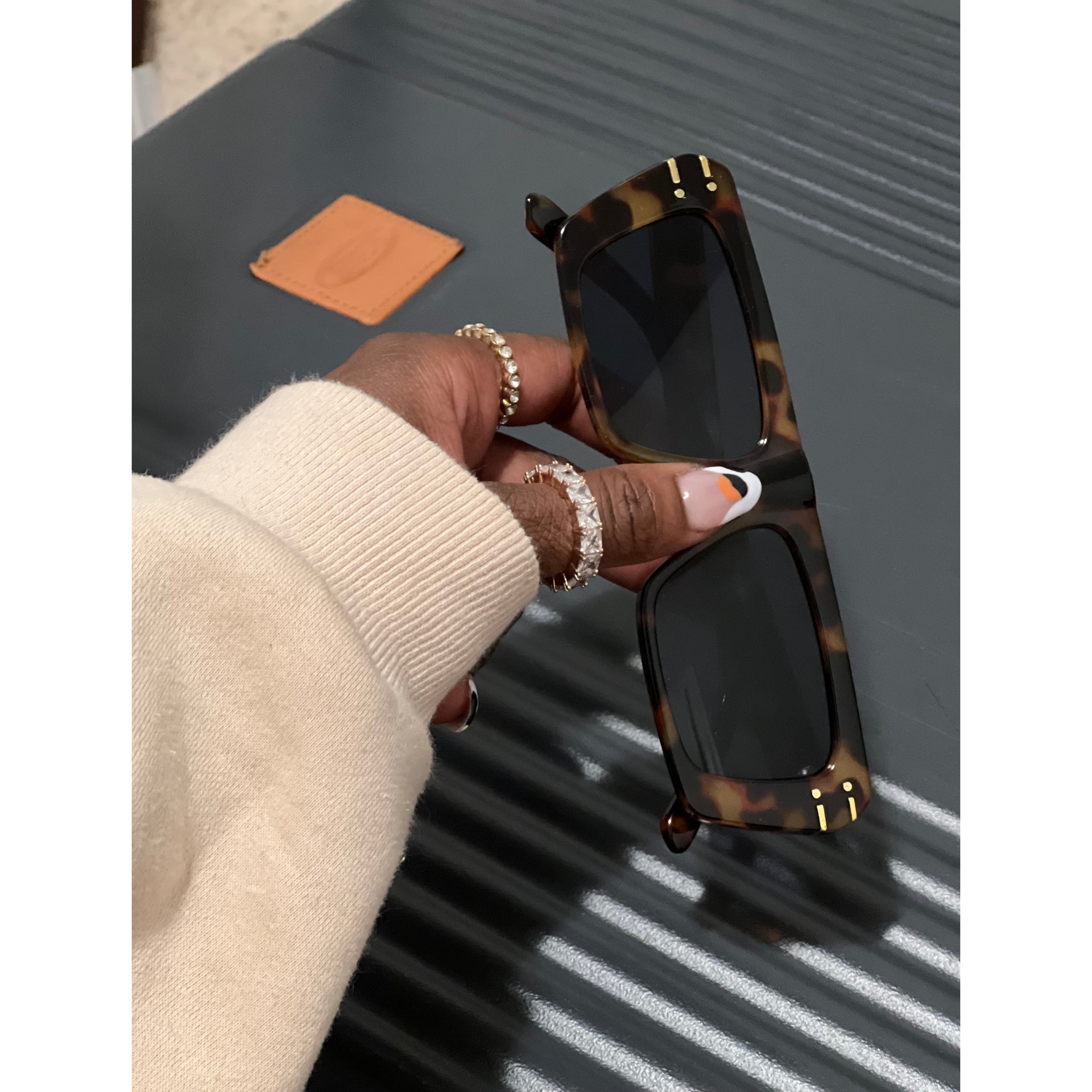 Kin - Leopard Square Flat Top Sunglasses - Dani Joh Eyewear