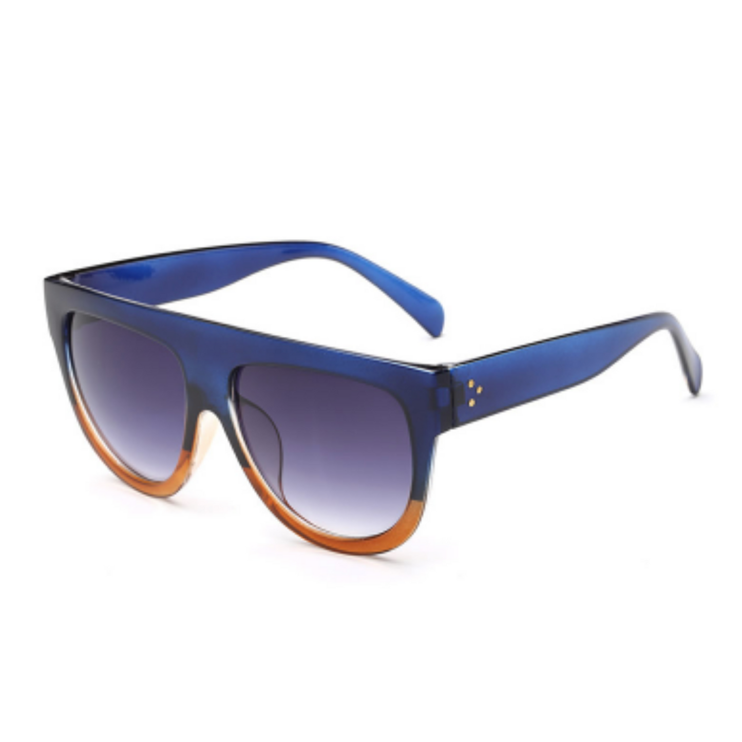 Lauryn - Navy Flat Top Black Sunglasses-Sunglasses-Dani Joh-Dani Joh