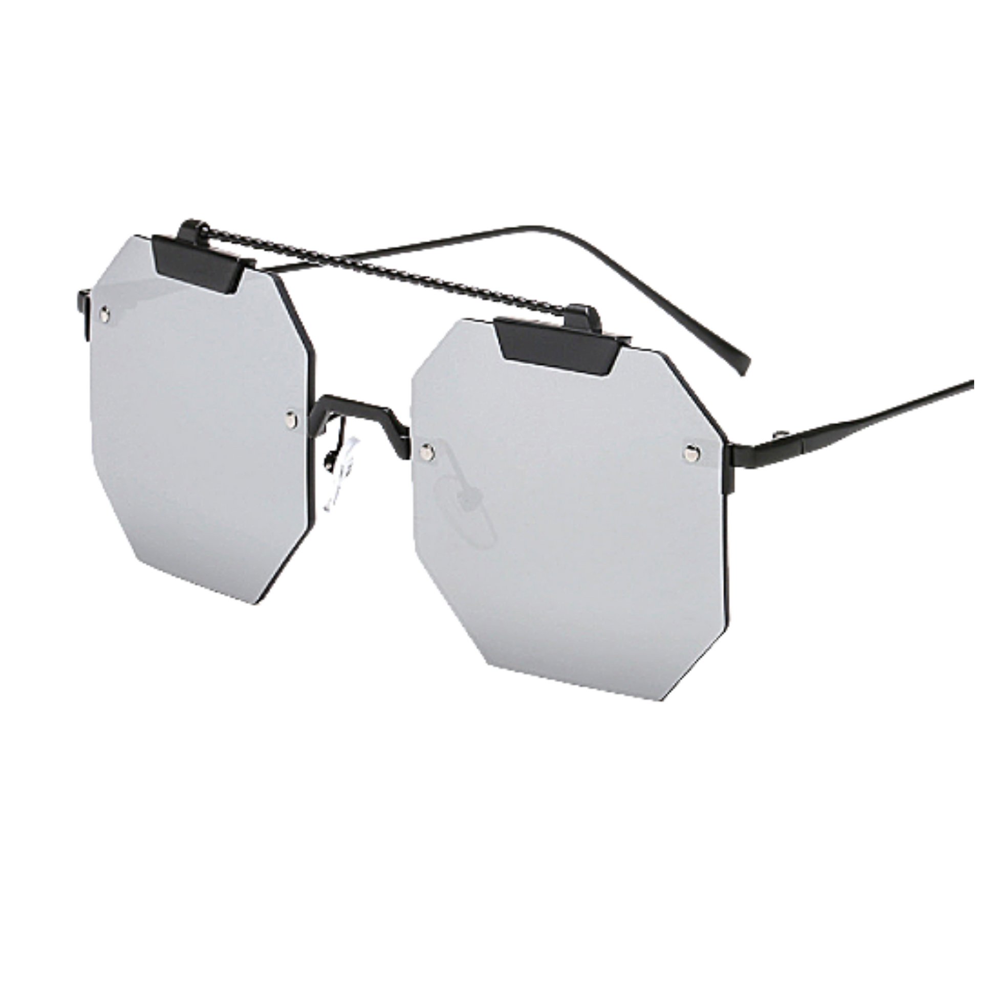 Money - Silver Geometric Sunglasses-Sunglasses-Dani Joh-Dani Joh