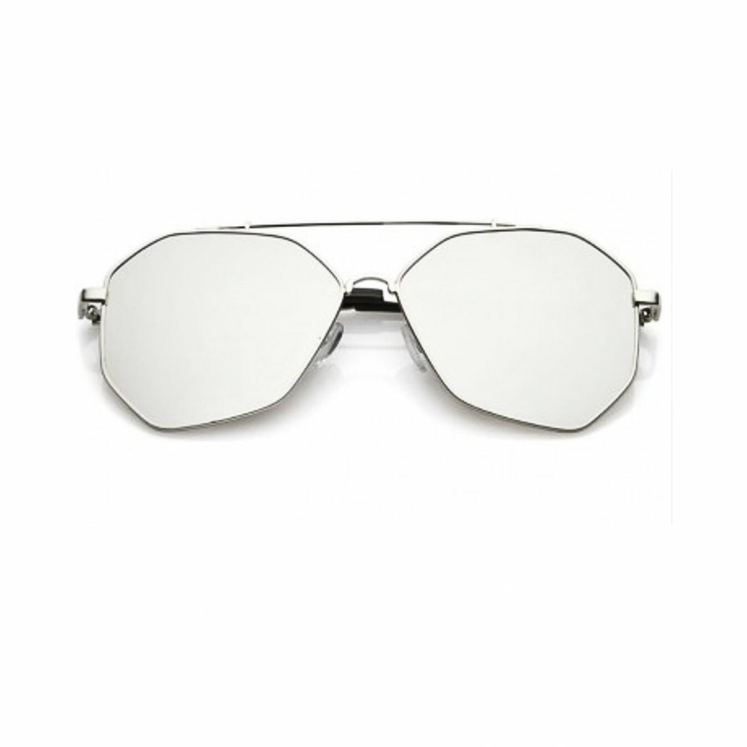 Dino - Silver Aviator Sunglasses - Dani Joh Eyewear