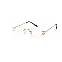 Load image into Gallery viewer, Catch - Rectangle Rimless Eyeglasses-Eyeglasses-Dani Joh-Gold-Dani Joh