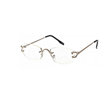 Load image into Gallery viewer, Catch - Rectangle Rimless Eyeglasses-Eyeglasses-Dani Joh-Silver-Dani Joh
