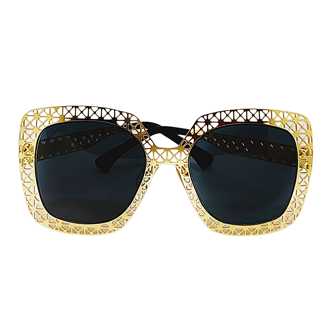 Femme - Gold Cutout Sunglasses-Sunglasses-Dani Joh-Dani Joh