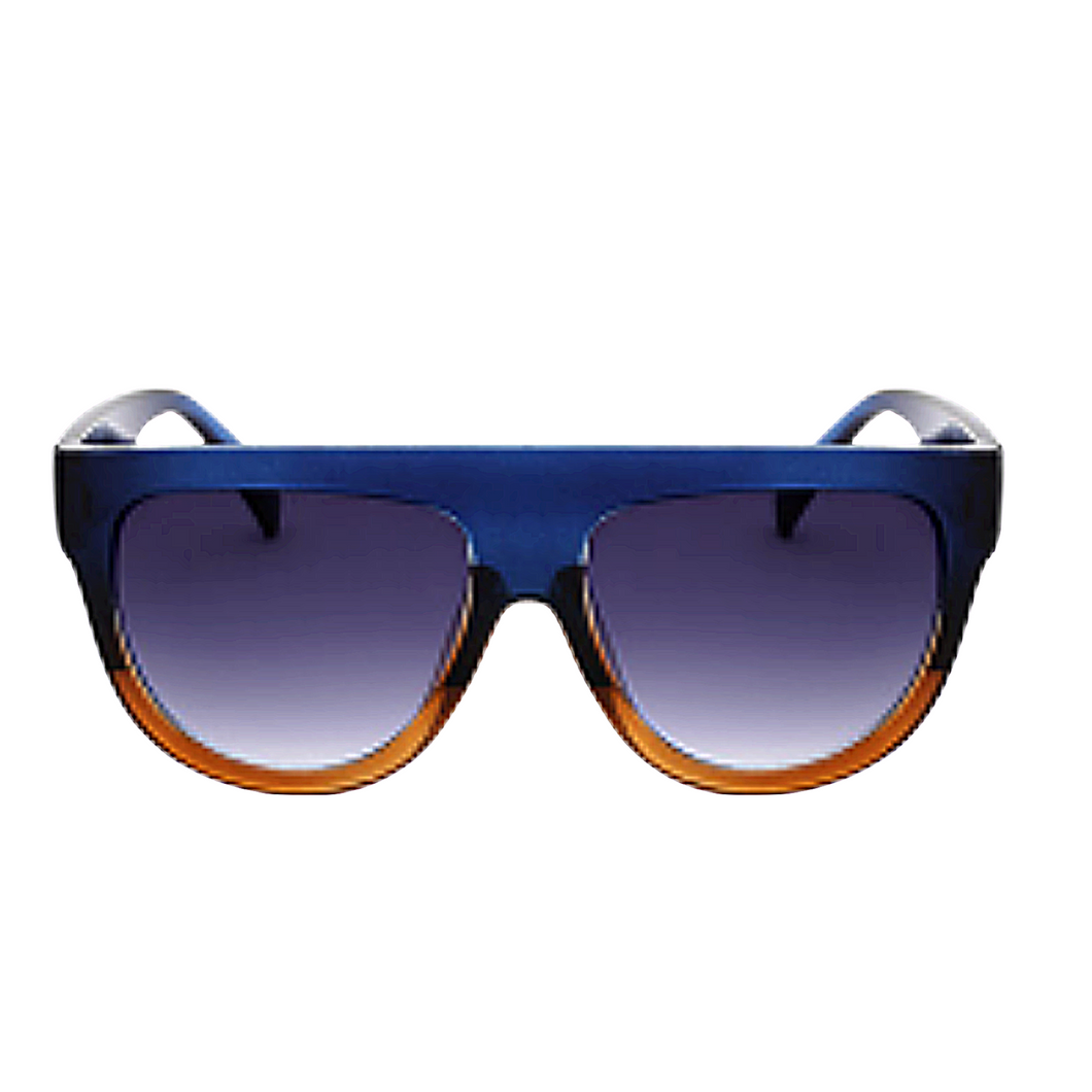 Lauryn - Navy Flat Top Black Sunglasses-Sunglasses-Dani Joh-Dani Joh