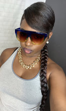 Load image into Gallery viewer, Lover - Brown Flat Top Sunglasses-Sunglasses-Dani Joh-True Blue &amp; Yellow Frame-Dani Joh
