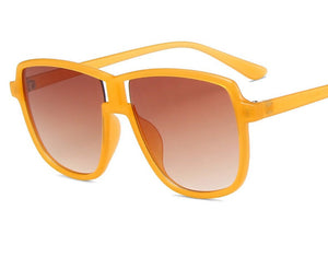 Miles - Orange and Brown Square Sunglasses - Dani Joh Eyewear