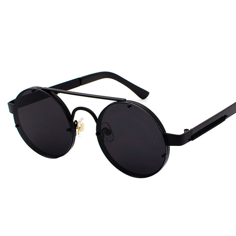 Split - Black Round Sunglasses - Dani Joh Eyewear